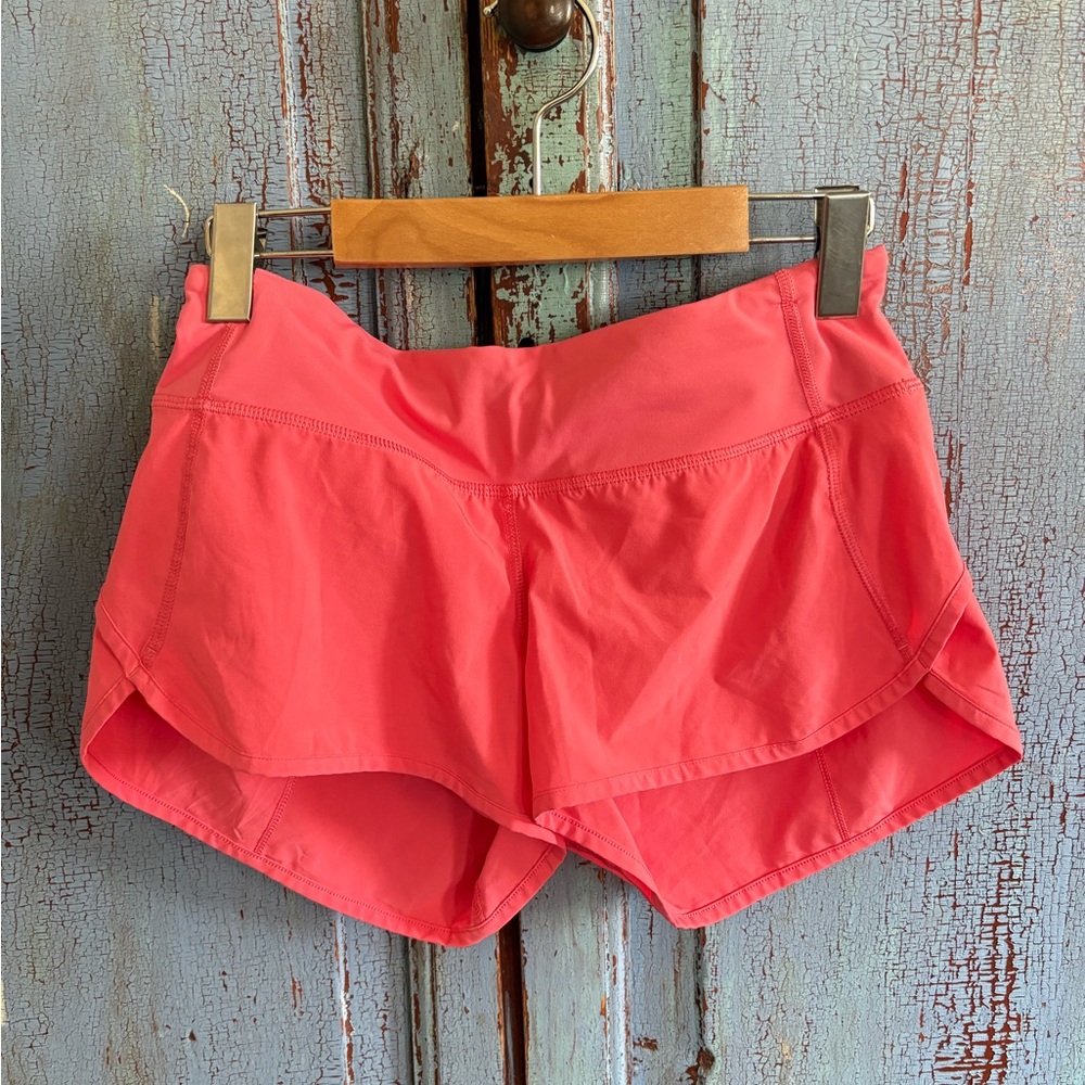 Hot pink lululemon speed up shorts